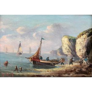 « etretat » Huile Sur Panneau 