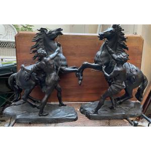 Sculpture En Bronze « les Chevaux De Marly »