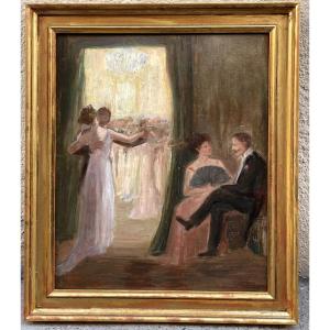 "the Ball" Old Painting 