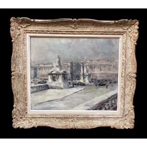 "the Place De La Concorde Under The Snow In  Paris"