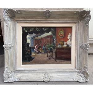 Scène d’intérieur - atelier de peintre