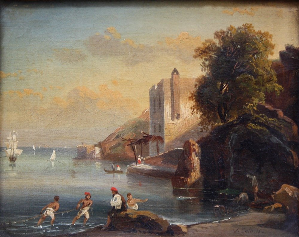 Sophie Vincent-cabris (french 1822 - 1859) Pair Of Paintings With Views Around Naples-photo-3