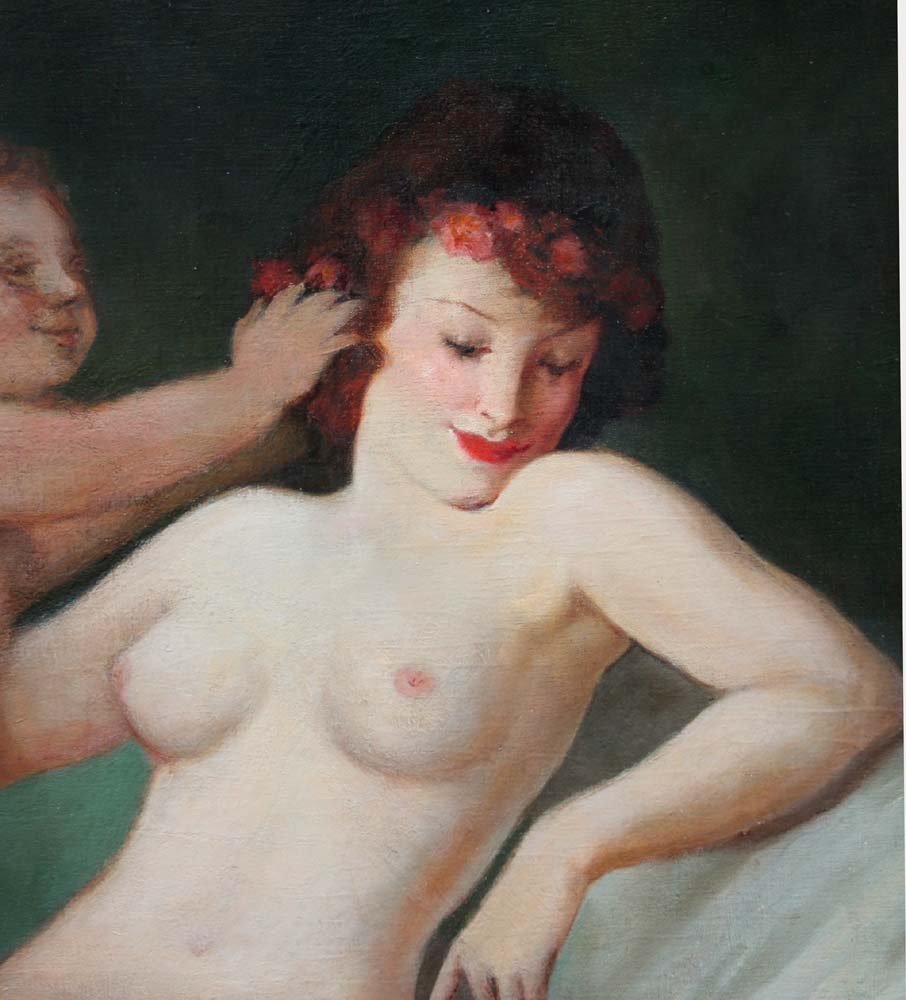 Nude With Cupids By Maria Szantho (1897-1998)-photo-4