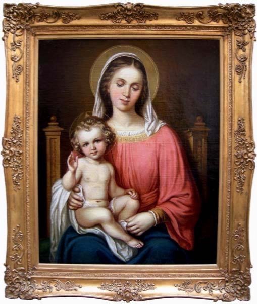Vierge à l'Enfant Par Dominik Weber (nazaréen Allemand, Actif 1850 - 1873)-photo-3