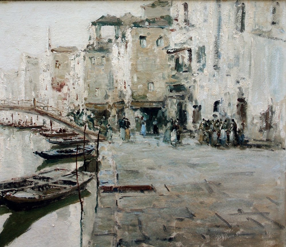 Giuseppe (Bepi) Marino (1916 - Venise - 1975) Vue impressionniste de Venise-photo-2