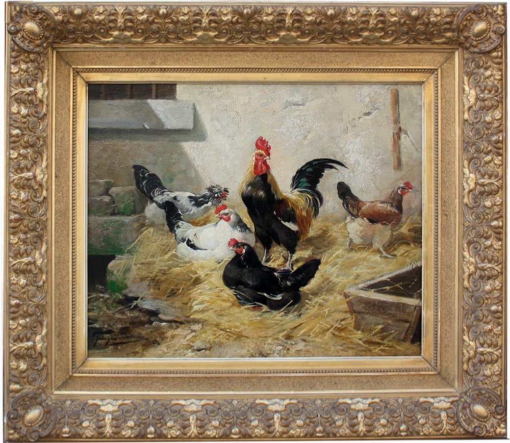 Poulailler par Georges Brion (français, XIXème siècle)
