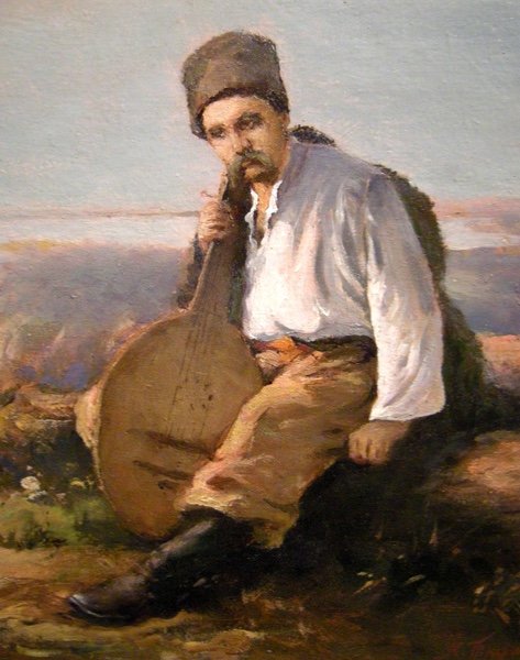 Konstantin Trutovsky (1826-1893), Attr.to “ Ukrainian Poet T. Shevchenko As Kobza-player“-photo-3