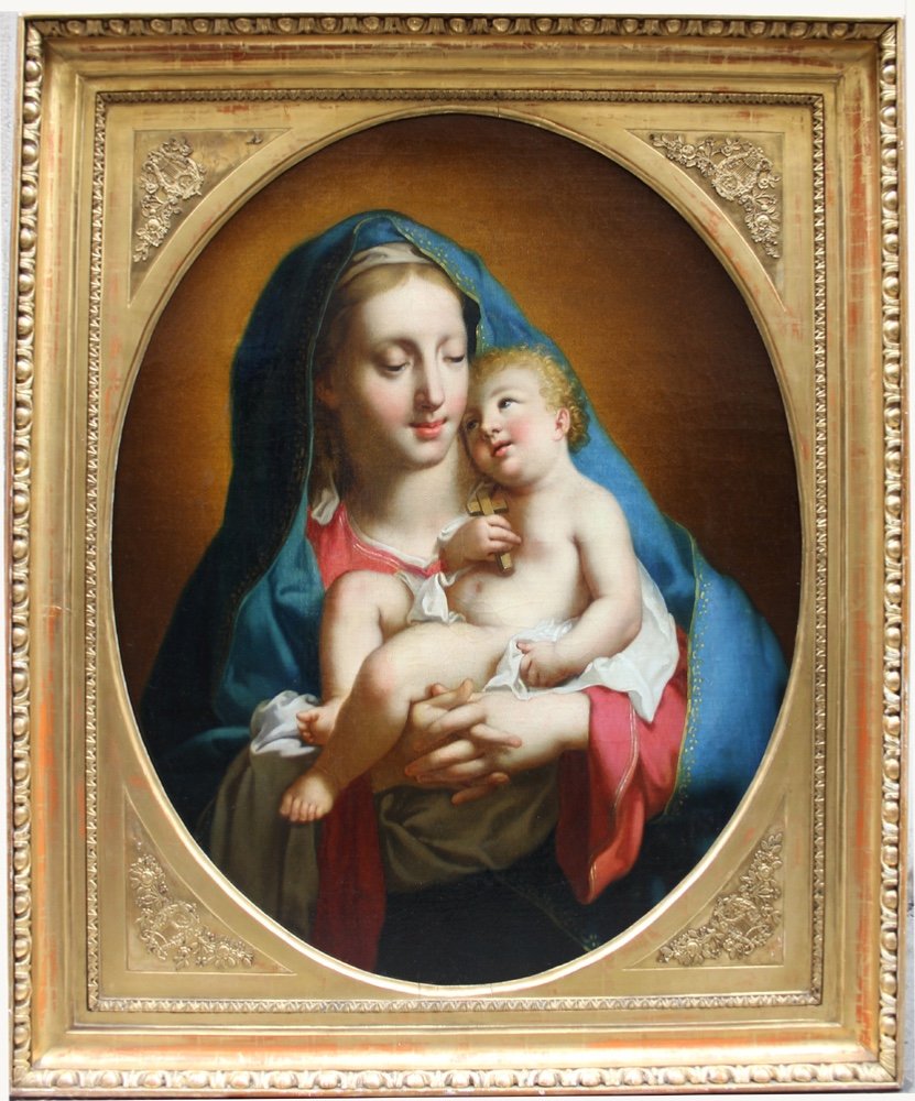 Vierge à l'enfant par l'artiste italien vers 1800 dans le goût de Fr. Trevisani (1656-1746)