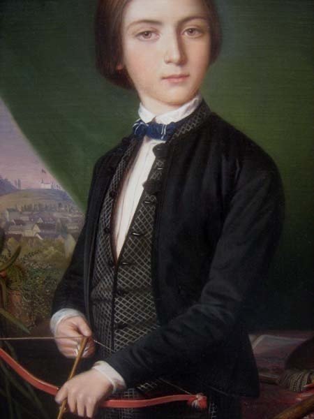 Noble Boy, Posing In The Study Room By Heinrich Fk Billotte (1801 -aachen-1892)-photo-1