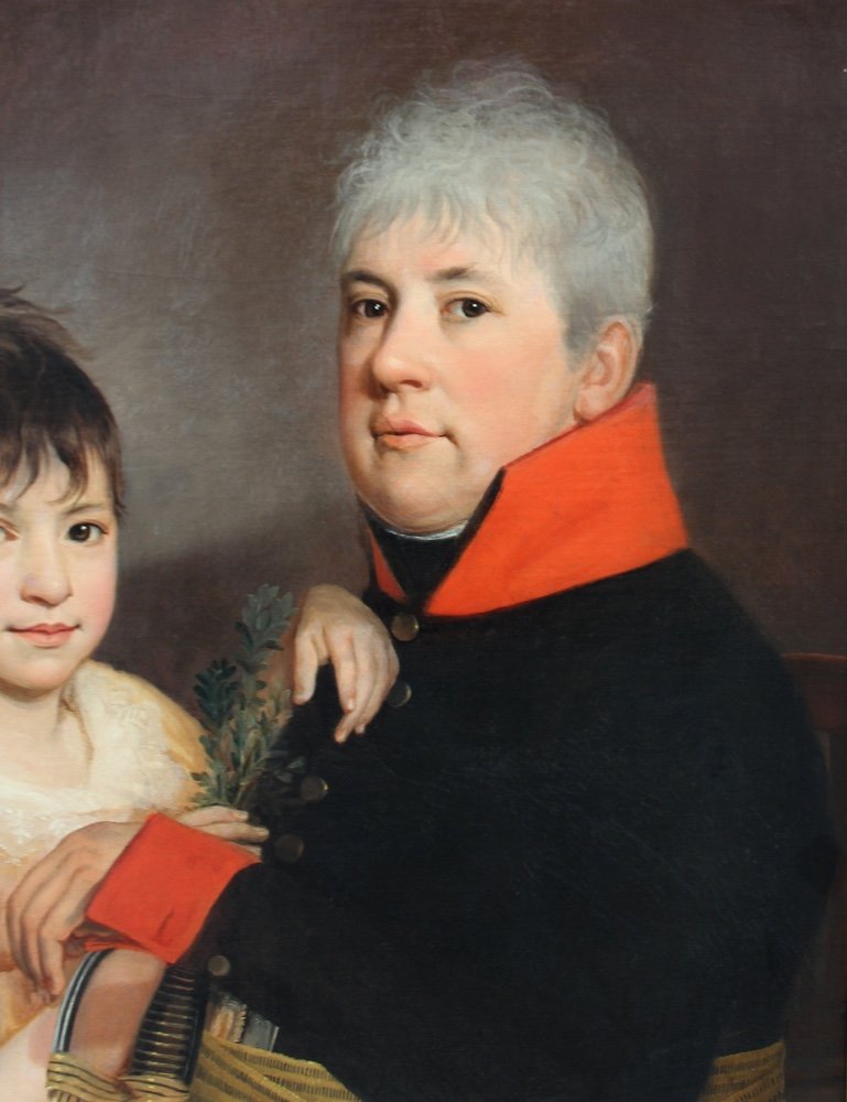 Johann Évangéliste Kasner (1776-1827) Portrait de Karl von Bohr avec sa fille Josefine-photo-4