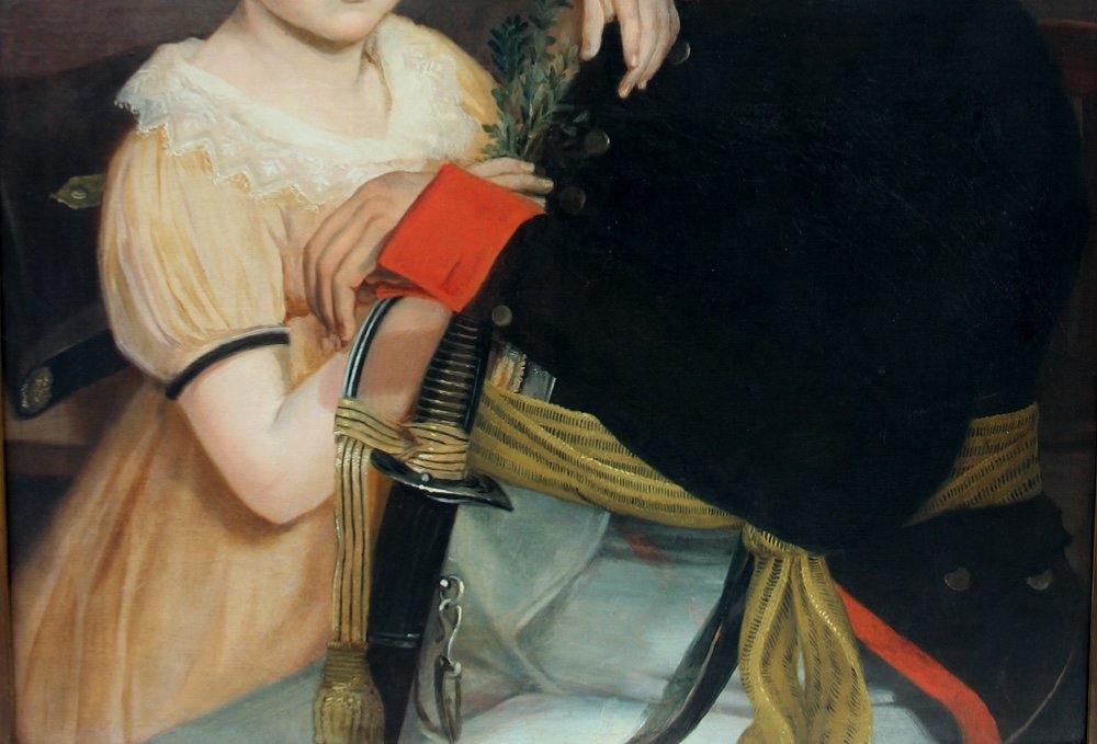 Johann Évangéliste Kasner (1776-1827) Portrait de Karl von Bohr avec sa fille Josefine-photo-3