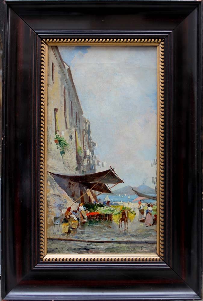 Scène de Marché à Naples par Oscar Ricciardi (1864 - 1935)