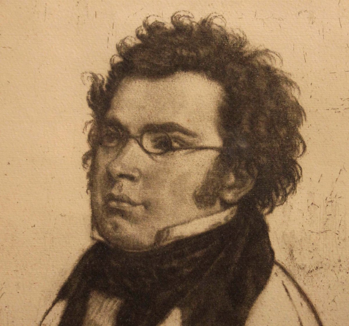 Portrait du Compositeur Autrichien Franz Schubert, Gravure Originale par F. Michl (né en 1926)-photo-3