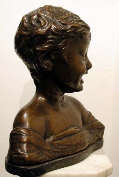 Buste d'Enfant en bronze , 19e Siècle, d'Après Le Desiderio Da Settignano (italien, 1430 -1464)-photo-2