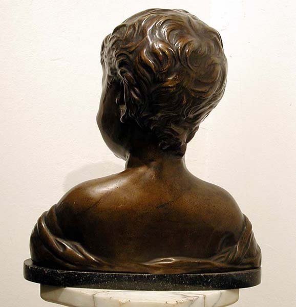 Buste d'Enfant en bronze , 19e Siècle, d'Après Le Desiderio Da Settignano (italien, 1430 -1464)-photo-3