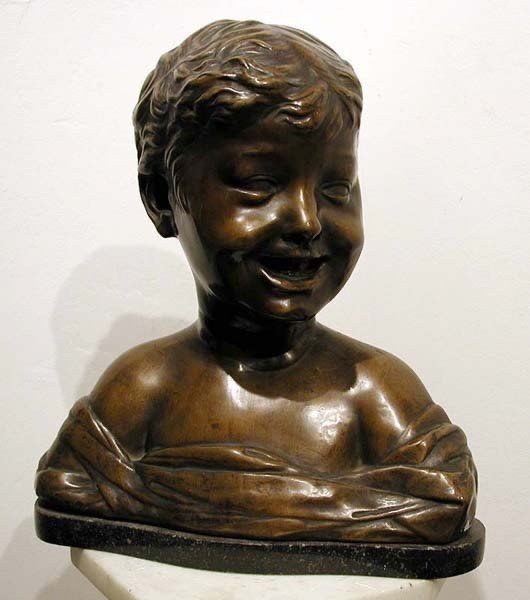 Buste d'Enfant en bronze , 19e Siècle, d'Après Le Desiderio Da Settignano (italien, 1430 -1464)-photo-4