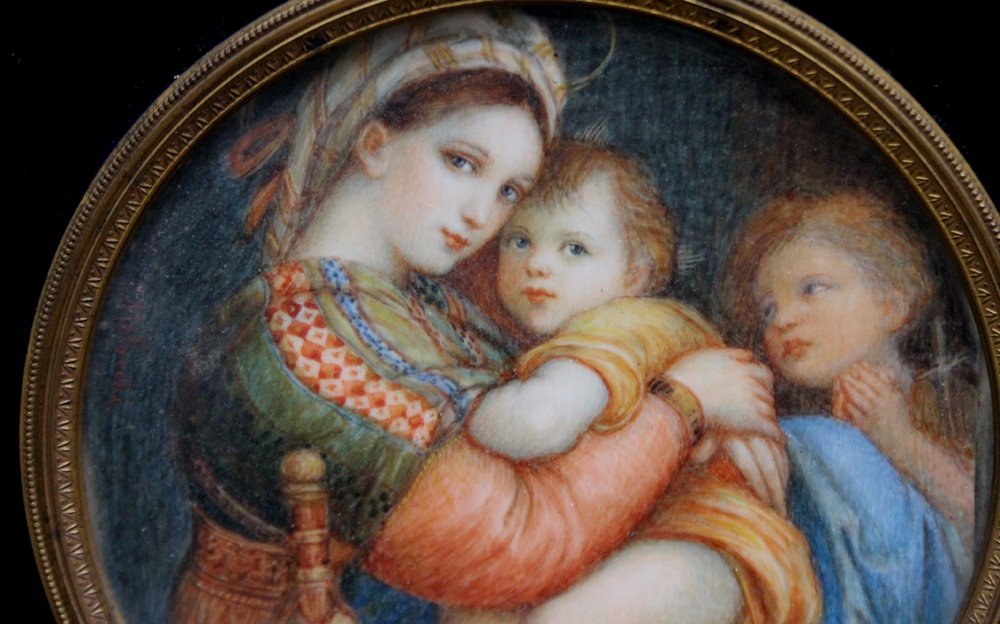 Madonna della Segia de E.Melocchi (italien, milieu du XIXe siècle) d'après Raffael-photo-2