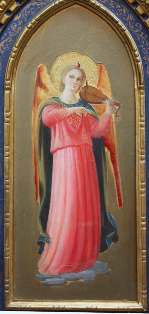 Follower Of The Painter Fra Angelico (1395-1455), A Pair Of Paintings With Musicians - Angels-photo-3