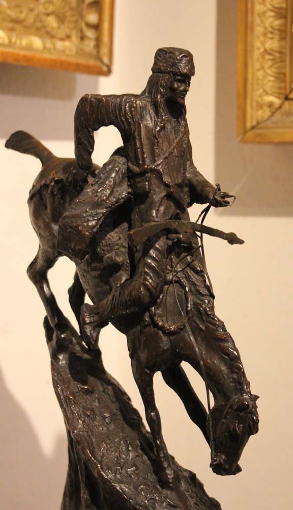 "mountain Man", Bronze Around 1920, Signed, After Frederic Remington (american 1861-1909)-photo-2
