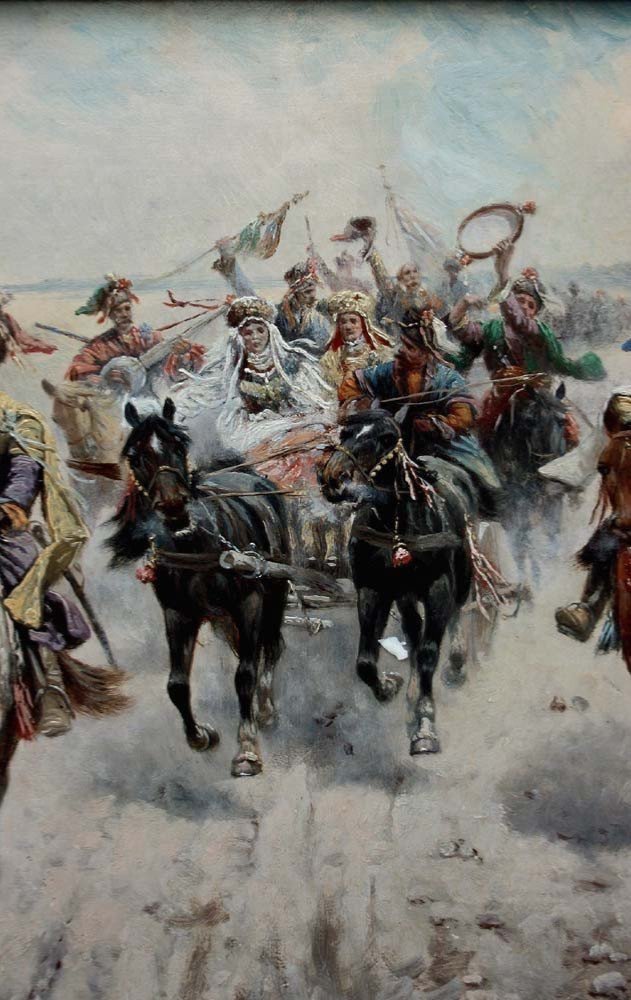 Cossack Wedding By Adolf Stoiloff - Baumgartner (russian-austrian 1850-1924)-photo-3