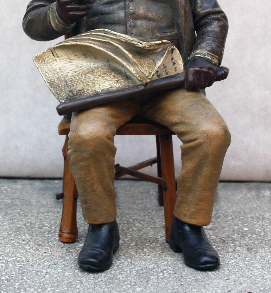 American With Newspaper And Cigar By Bernhard Bloch (? - 1915), Eichwald, Bohemia, Ca. 1880-photo-4