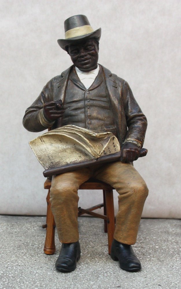 American With Newspaper And Cigar By Bernhard Bloch (? - 1915), Eichwald, Bohemia, Ca. 1880