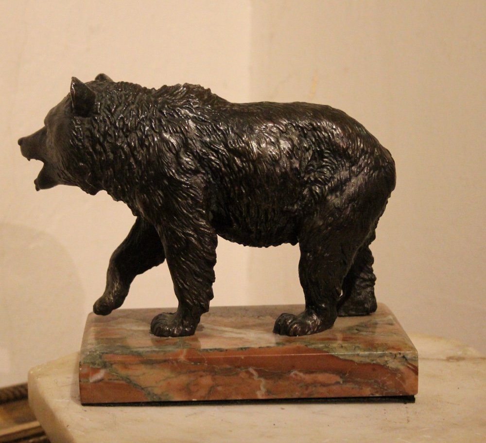 "the Bear", Bronze Animal Sculpture, Circa 1900-photo-4