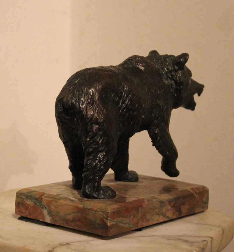 "the Bear", Bronze Animal Sculpture, Circa 1900-photo-1