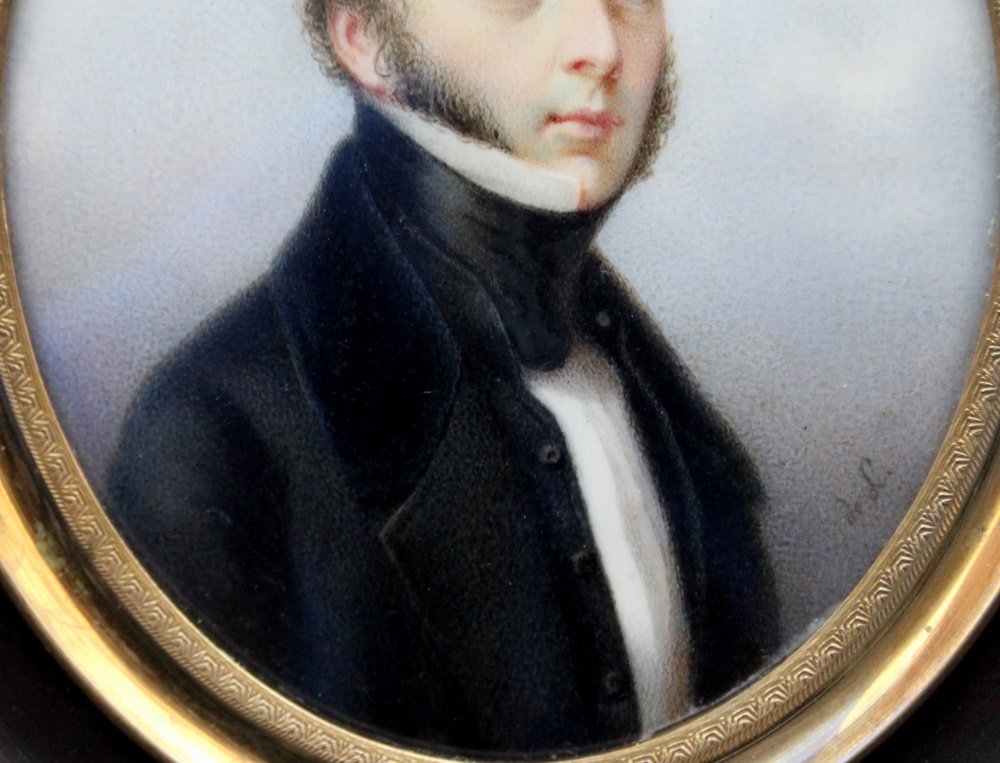 Portrait miniature d'un jeune gentilhomme par Amélie de Lacépède, née comtesse Kautz (1795-1860-photo-2