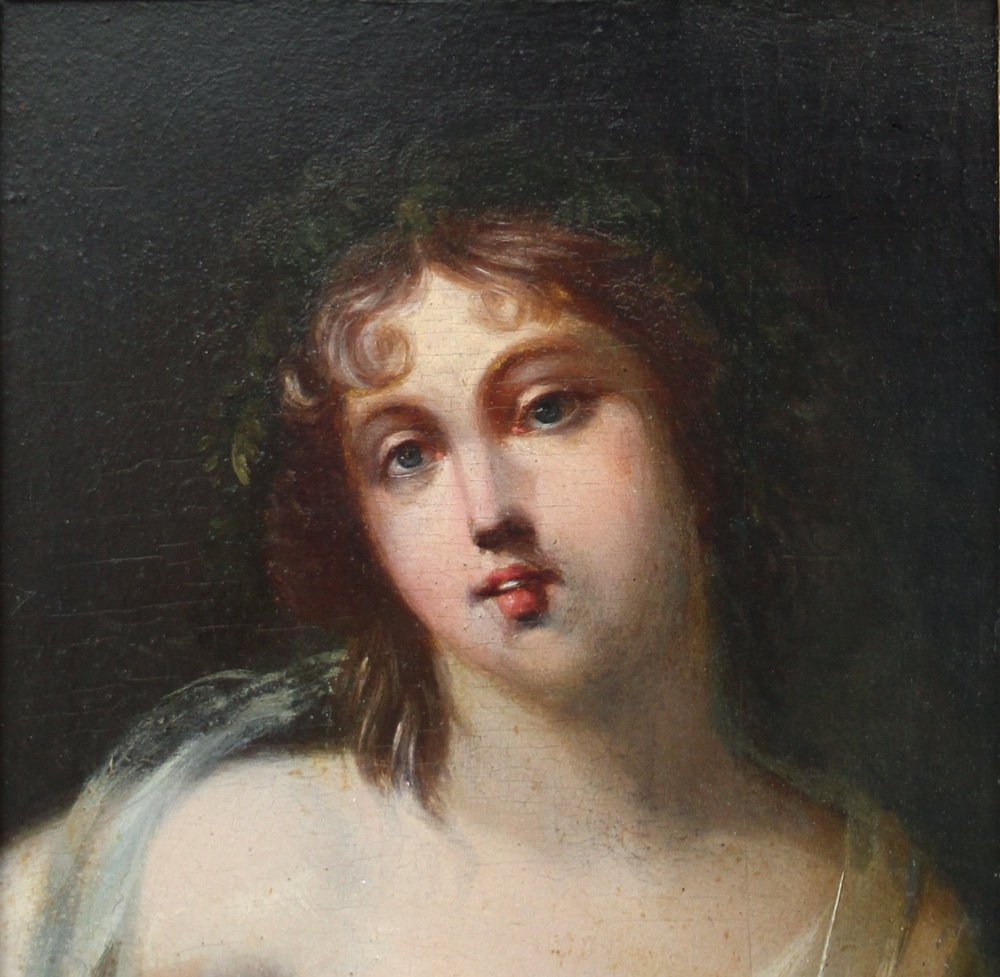 Portrait d'une bacchante par Jacques Antoine VALLIN ( Français, 1760 - Paris - 1835)-photo-3