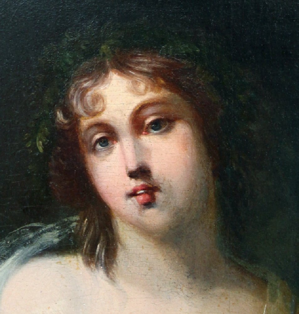 Portrait d'une bacchante par Jacques Antoine VALLIN ( Français, 1760 - Paris - 1835)-photo-4