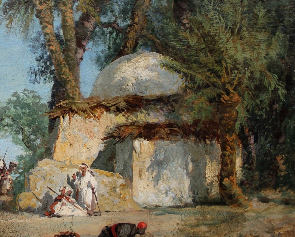 Caravane de repos par  Rosellen (orientaliste Français, 19e Siècle)-photo-1