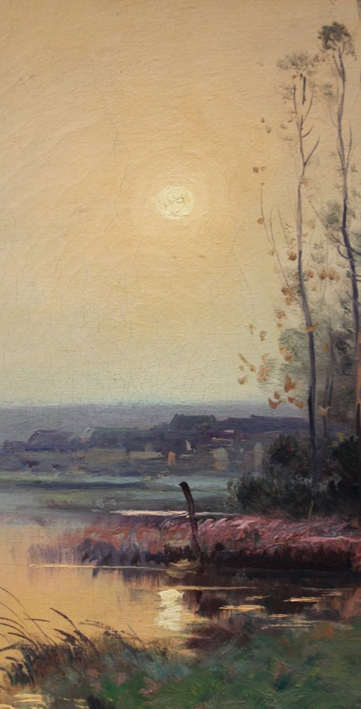Eugène Galien-laloue (français, 1854 - 1941) Coucher de Soleil sur  la Rivière-photo-4