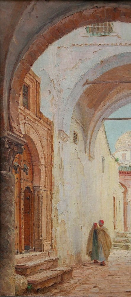 Scène de rue dans un passage de Tunis par Cécile Augustine Bougourd (Française, 1857 - 1941)-photo-1