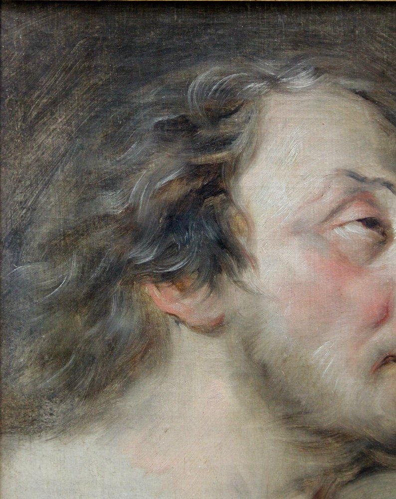 Étude de portrait masculin, Peter Paul Rubens (1577-1640), suiveur-photo-3