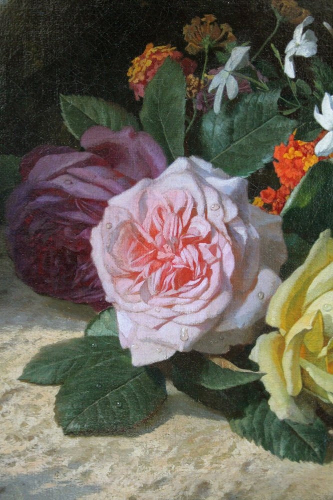 Still Life With Roses By David émile Joseph De Noter (1825 - 1892)-photo-1