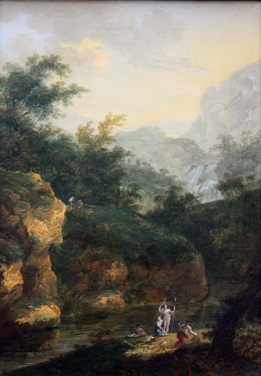 Une paire de paysages Italiens par Christian Wilhelm Ernst Dietrich Dietricy (1712-1774)-photo-3