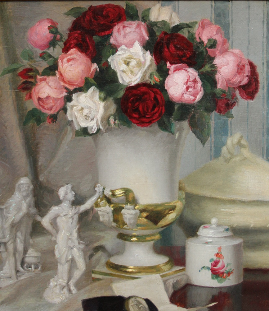 Art Deco Sstill Life By Paul Walter Ehrhardt (german, 1872 - 1959)-photo-3