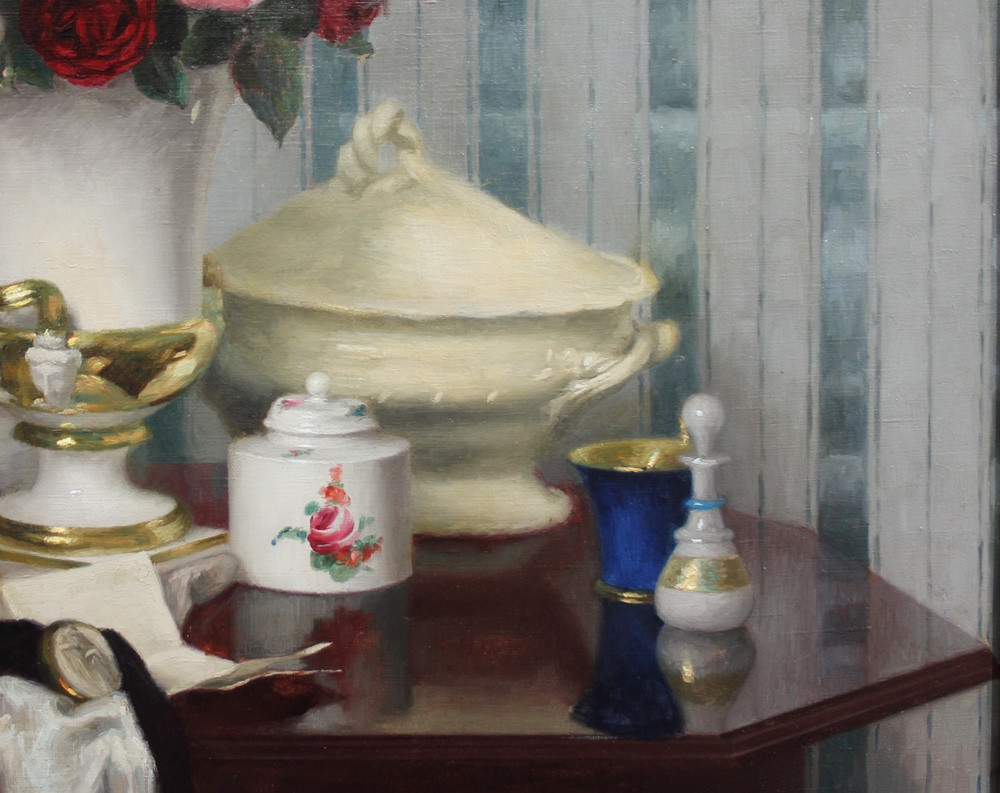 Art Deco Sstill Life By Paul Walter Ehrhardt (german, 1872 - 1959)-photo-5