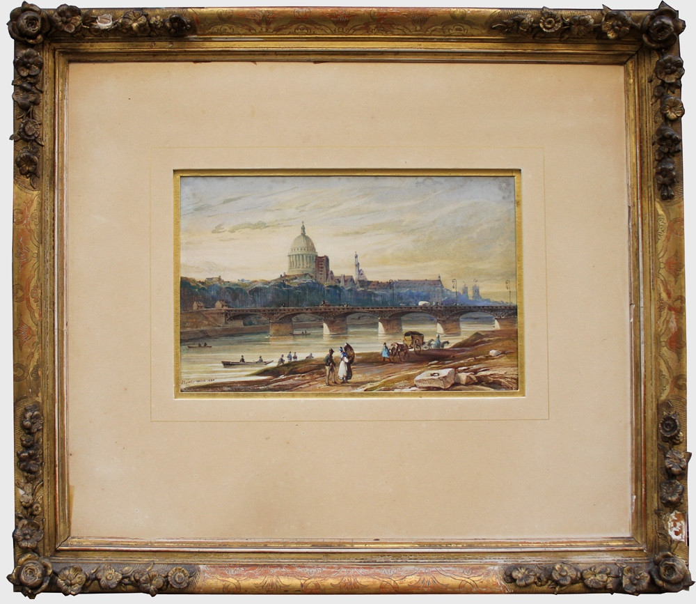 E. A. Nousveaux (1811 Paris - 1867) Paris, vue de l’île de la Cité depuis le quai de l’Institut-photo-2
