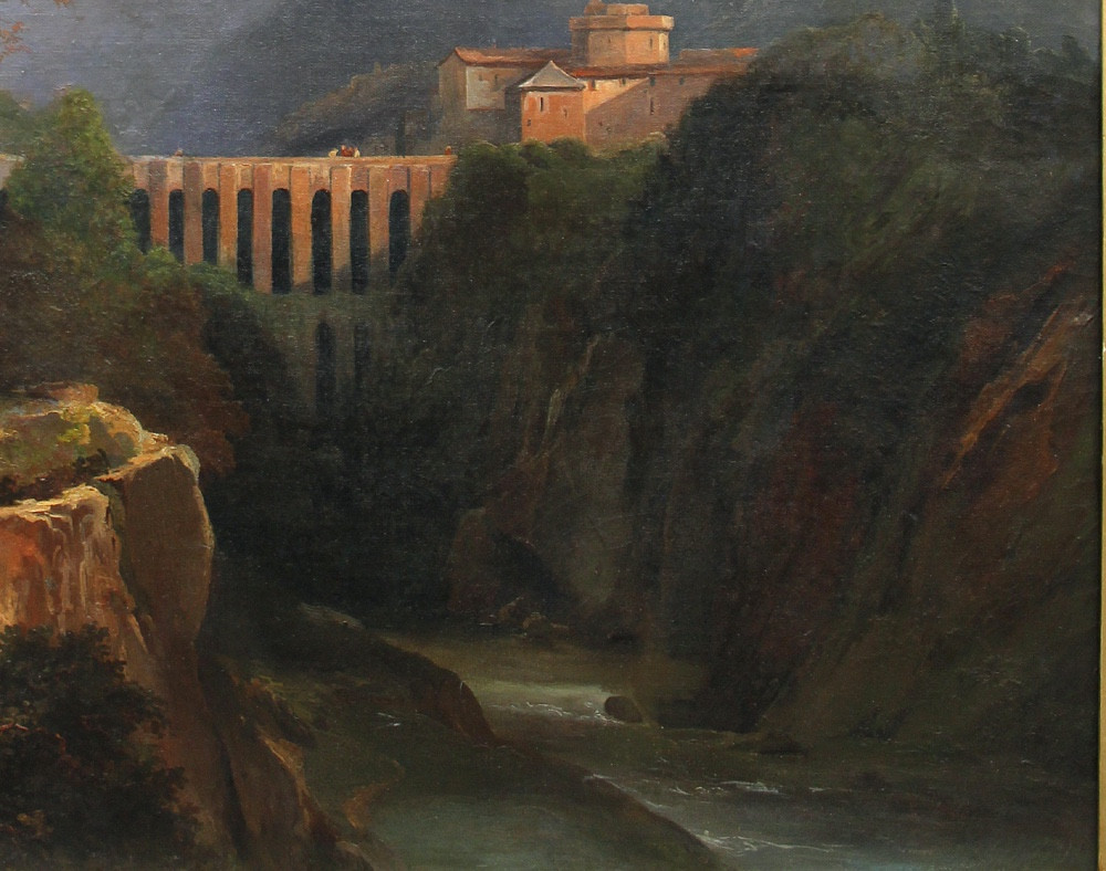 Roman Campagna With Peasants In Front Of The Path Chapel, In The Foreground An Ancient Aquaduct-photo-6