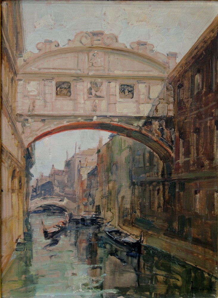 Venise : Pont des Soupirs par Angelo Brombo (Italien, 1893 - 1962)-photo-2