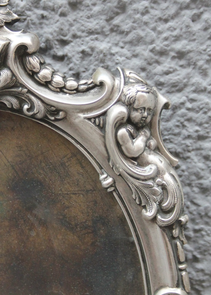 Silver Frame For Photograph Or Mirror, Late 19th Century, Austro-hungarian Monarchy)-photo-3