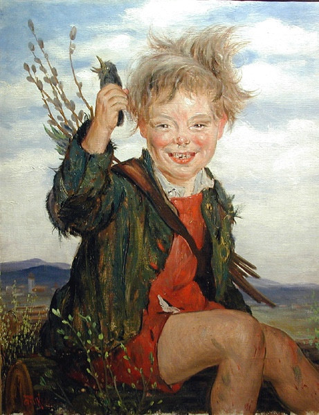 Garçon à l'oiseau par Anton  Filkuka (Autrichien, 1888 - 1957) -photo-2