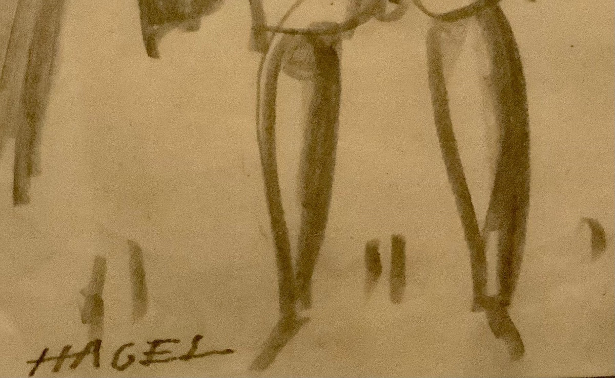 Modernist Drawing By Alfred Hagel ( Austrian 1885-1945)-photo-1