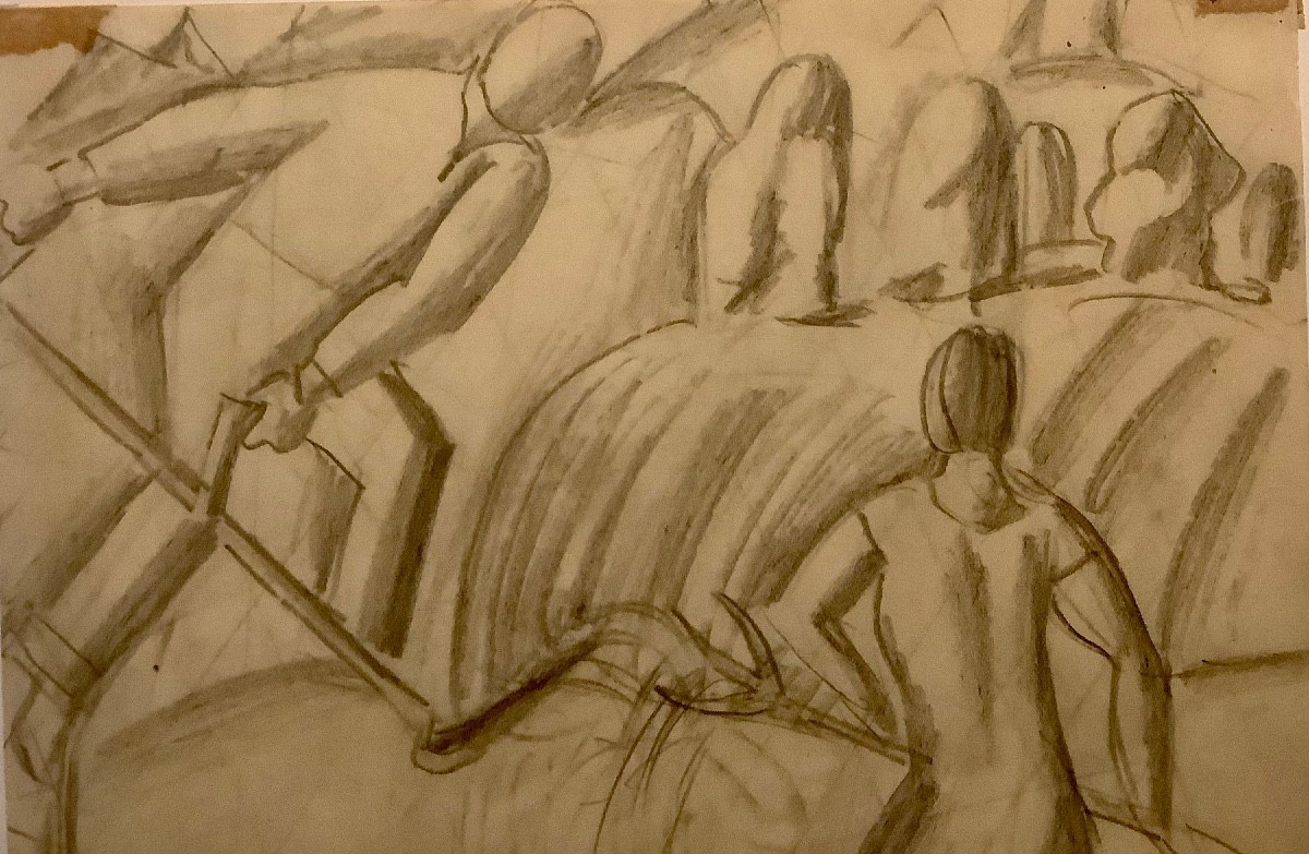 Modernist Drawing By Alfred Hagel (austrian 1885 - 1945)-photo-2