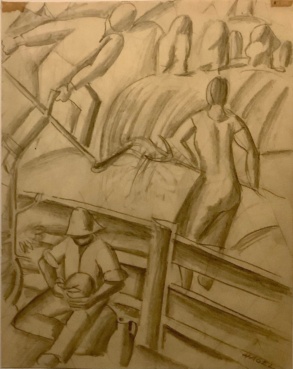 Modernist Drawing By Alfred Hagel (austrian 1885 - 1945)