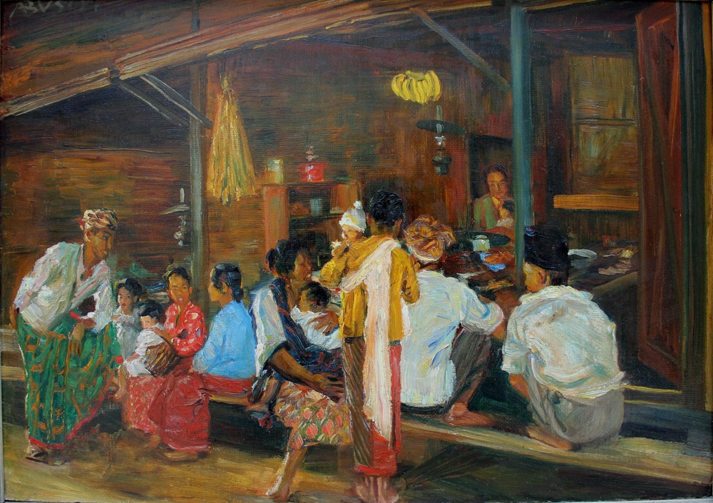 Domestic Shop On The Island Java, Indonesia By Arnold Busch (german, 1876 - 1951)-photo-2