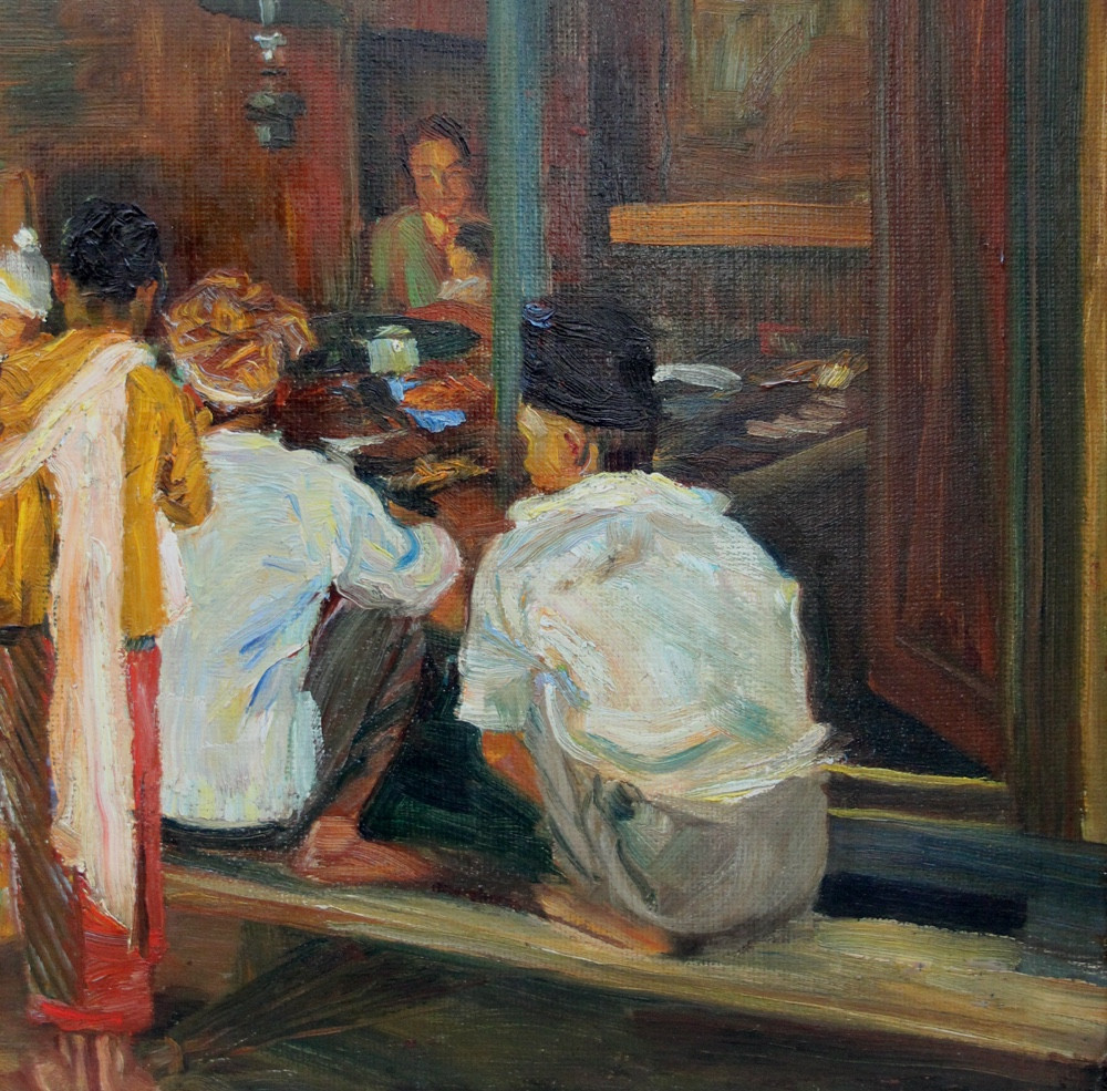 Domestic Shop On The Island Java, Indonesia By Arnold Busch (german, 1876 - 1951)-photo-1