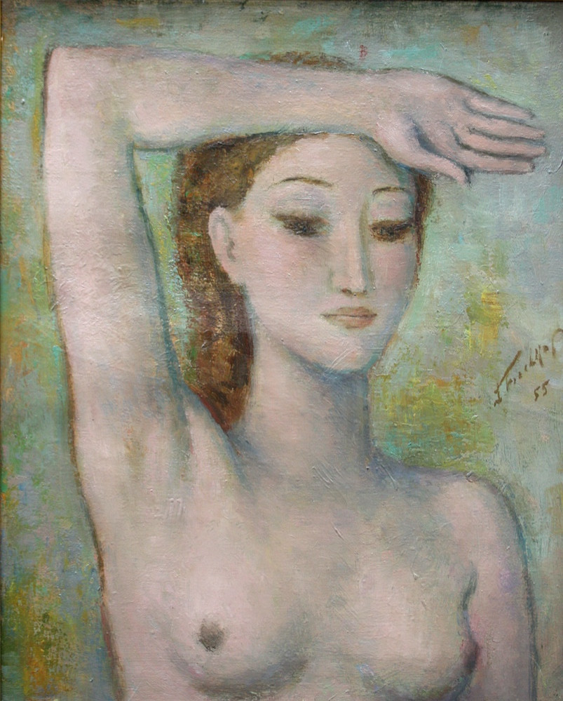 Semi-nude By Leonid Frechkop (1897 Moscow - 1982 Brussels)-photo-2